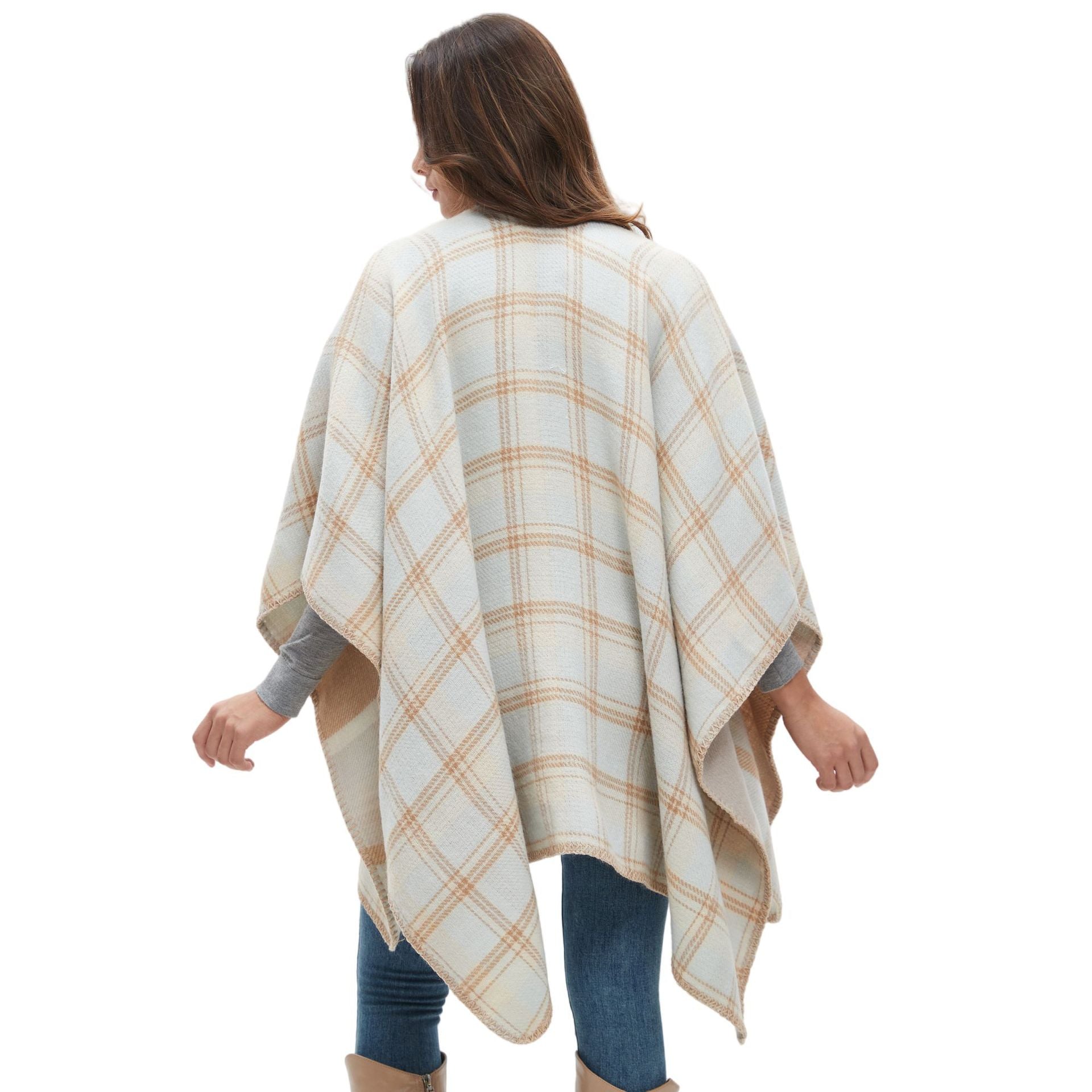 Europe, America, autumn and winter new season ladies imitation cashmere double-sided plaid shawl