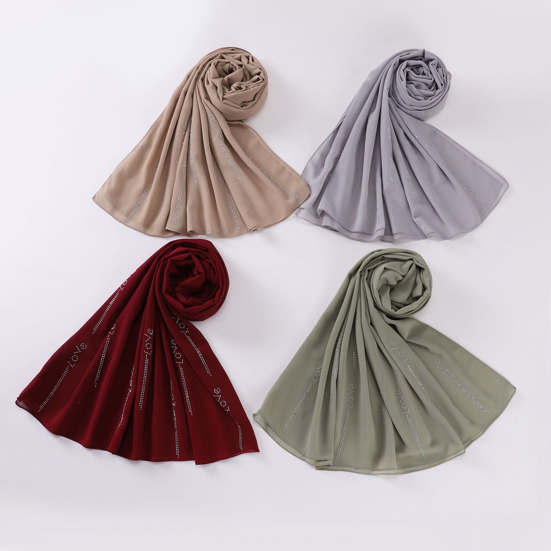 New pearl chiffon scarf hot diamond scarf Middle East Africa headscarf hijab