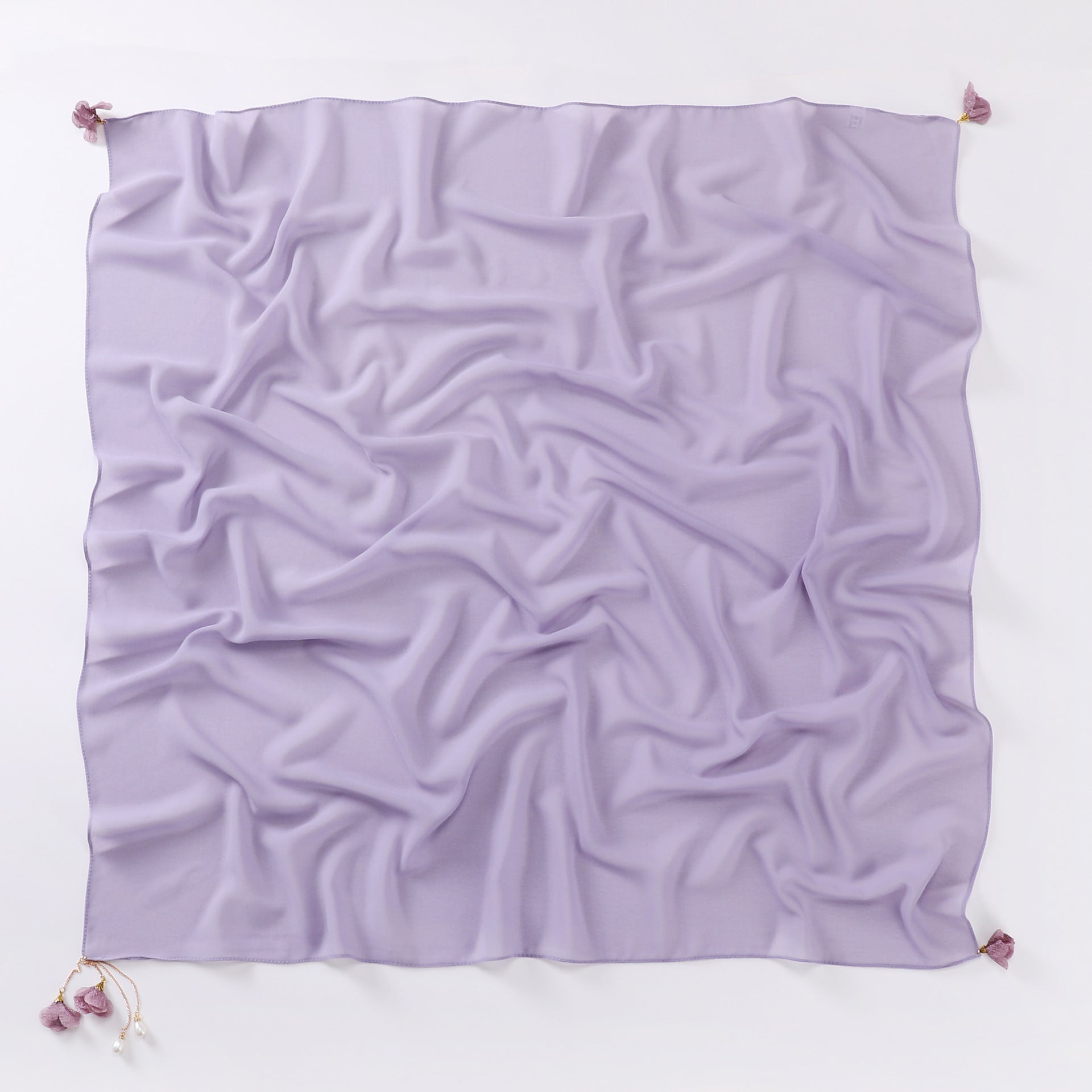 Pearl flower pendant pearl chiffon square scarf 90 * 90cm headscarf