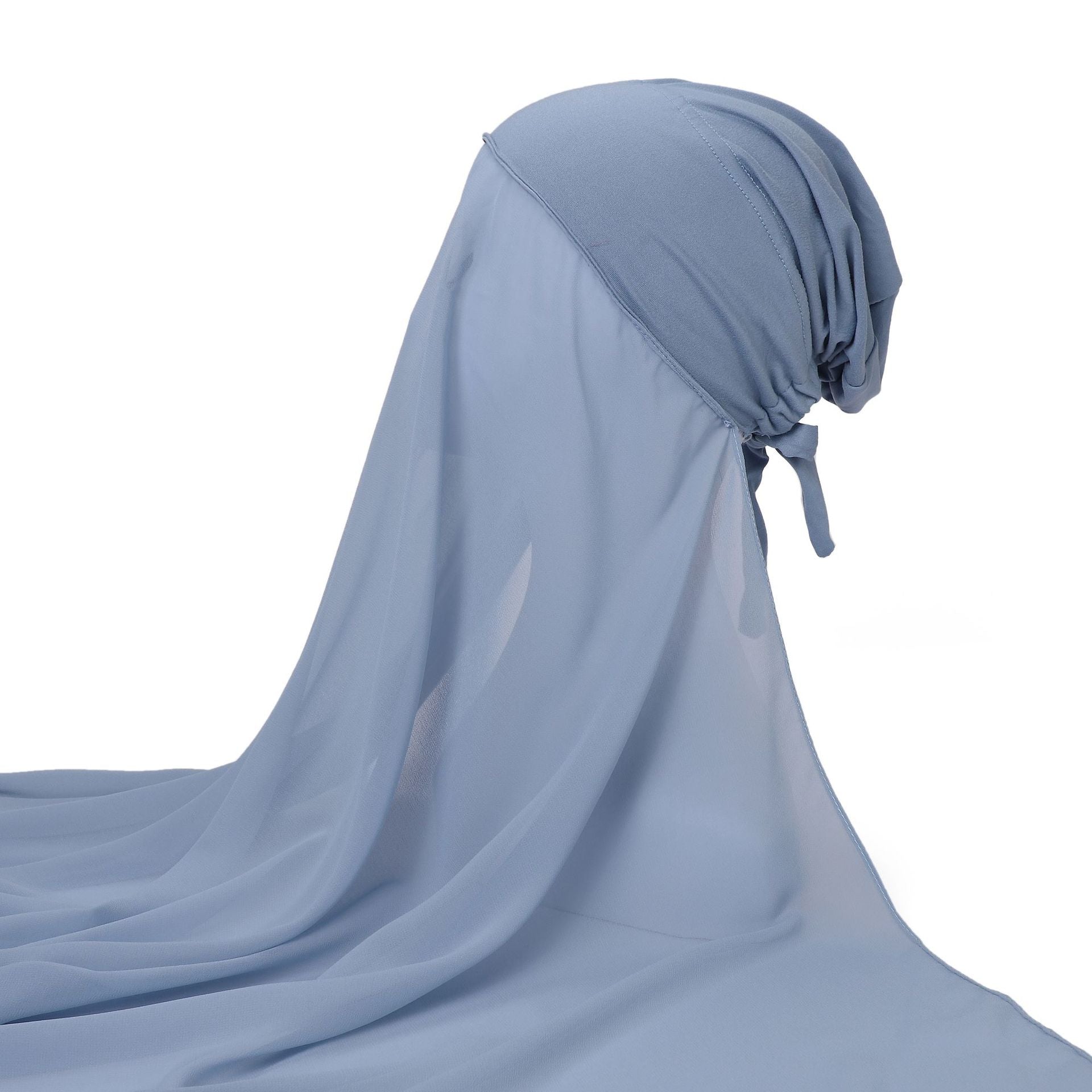 Pearl chiffon bottoming hat set, scarf, milk silk comfortable pullover hat, lazy headscarf.