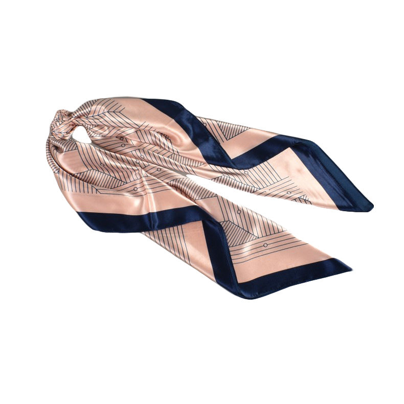 Spring new small fresh geometric pattern 90cm generous silk scarf women, year