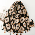 Ethnic Viscose cotton and linen feel scarf Ladies shawl women