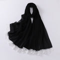 New solid color pearl chiffon lace scarf Middle Eastern headscarf  scarf Malaysia