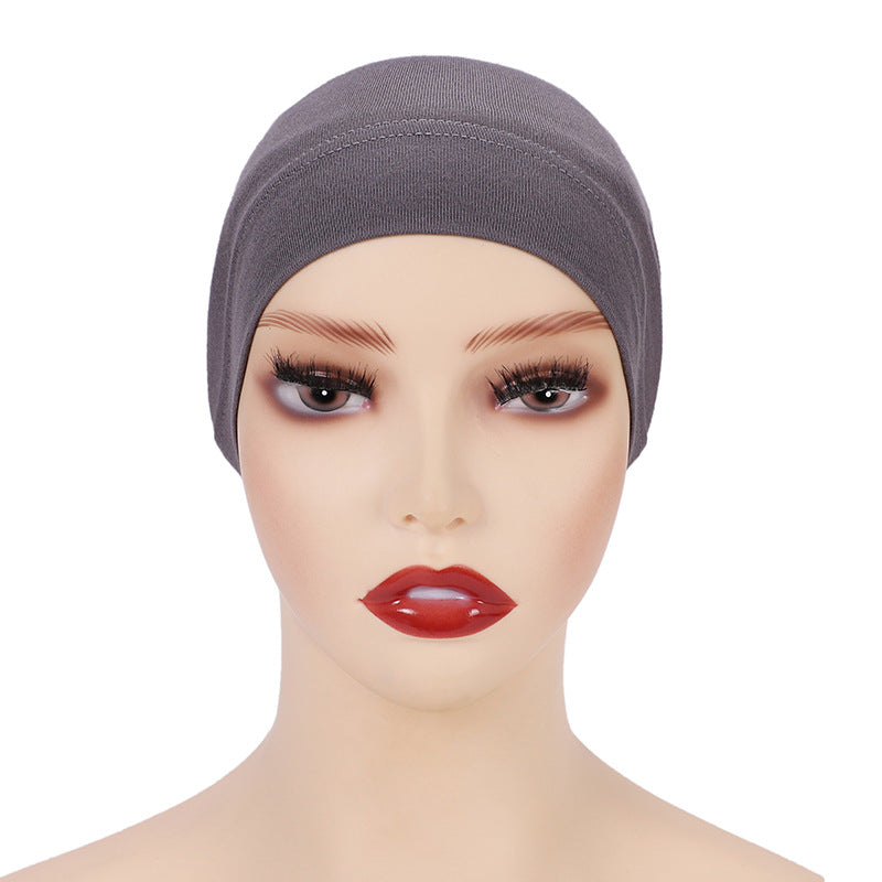 Modal monochrome tube hat bottoming cap, high elastic mercerized cotton women's Arabian scarf cap
