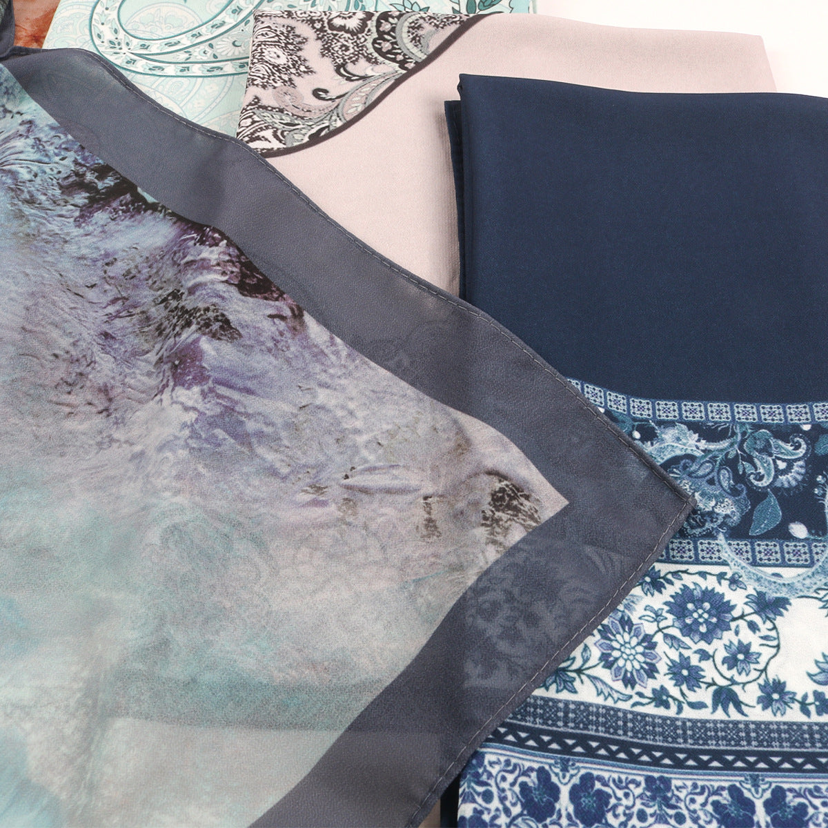 Malaysian Printed Chiffon Scarf Bohemian Fashion Simple Spring and Summer Sunscreen Scarf Shawl