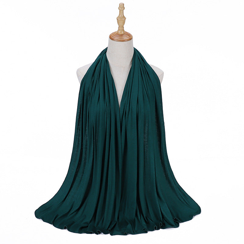 New Solid Color Jersey Hijab Women Plain Color Jesey Scarf Mercerized Cotton Headscarf