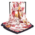 New butterfly Feifei high-quality satin large square scarf silk scarf, fashionable European and American imitation silk printing circumference