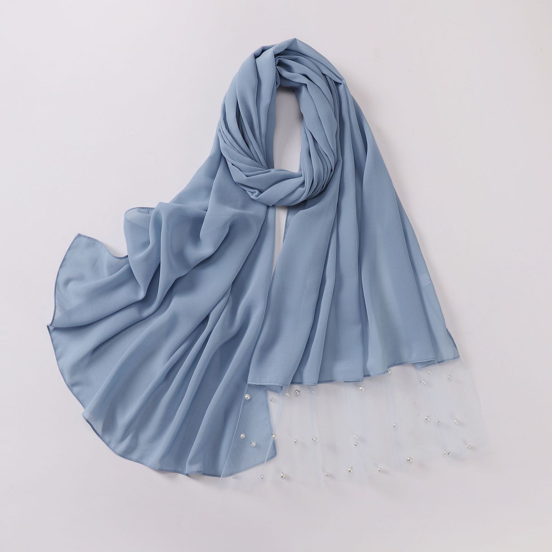 Pearl Chiffon Lace Edge Square Scarf Middle East Africa Headscarf Malaysia Indonesia Hijab