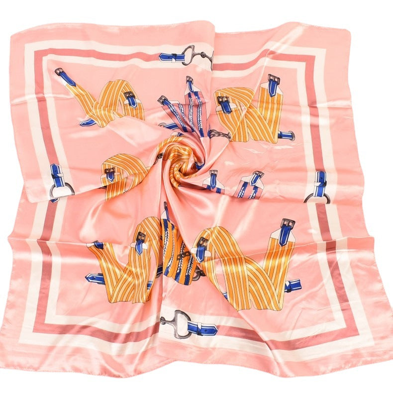 Summer new geometric pattern 90-color large square scarf women's plain weave printing, silk scarf scarf one piece hair