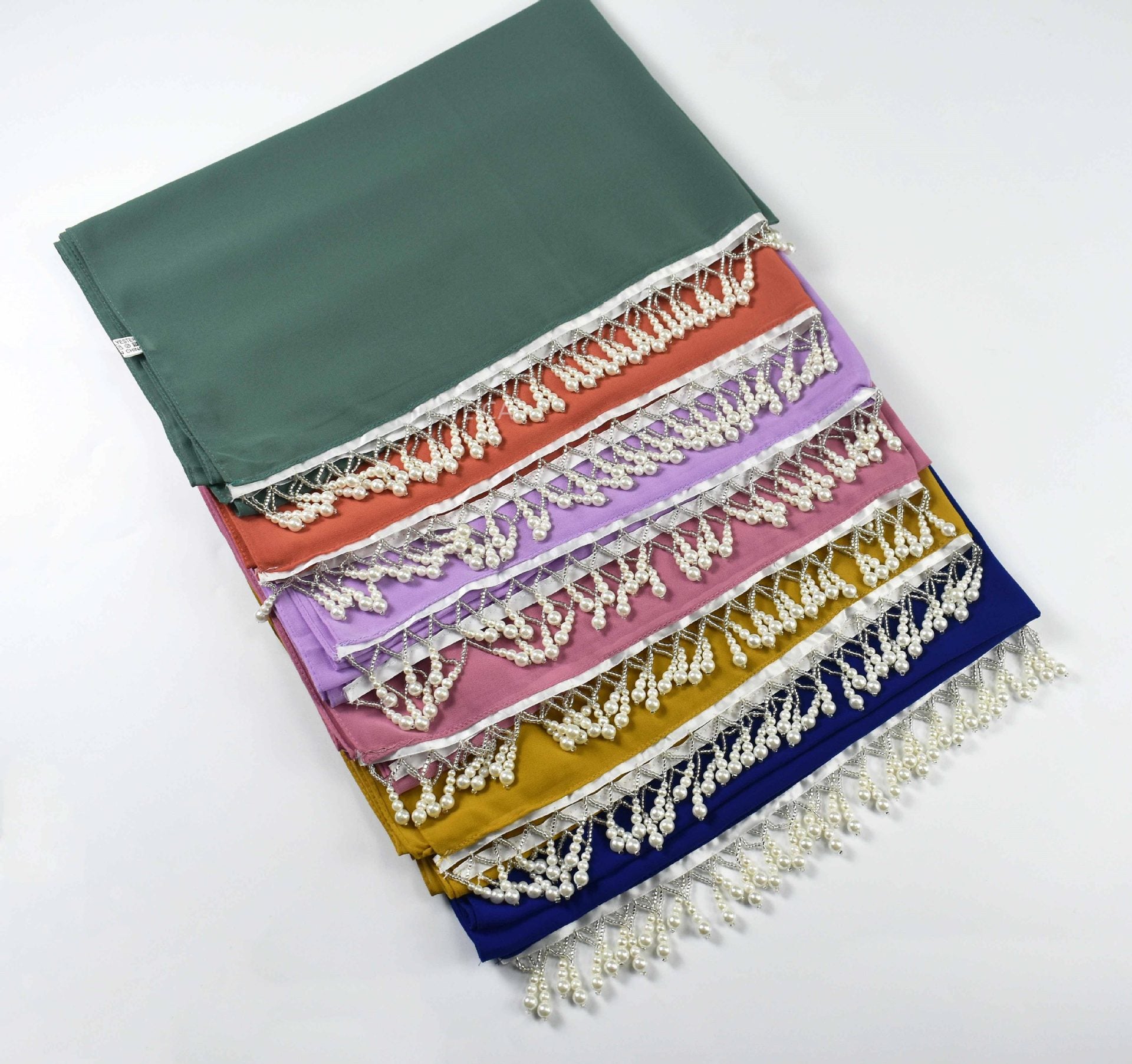 New high quality pearls, chiffon scarf Middle Eastern headscarf Muslim hijab