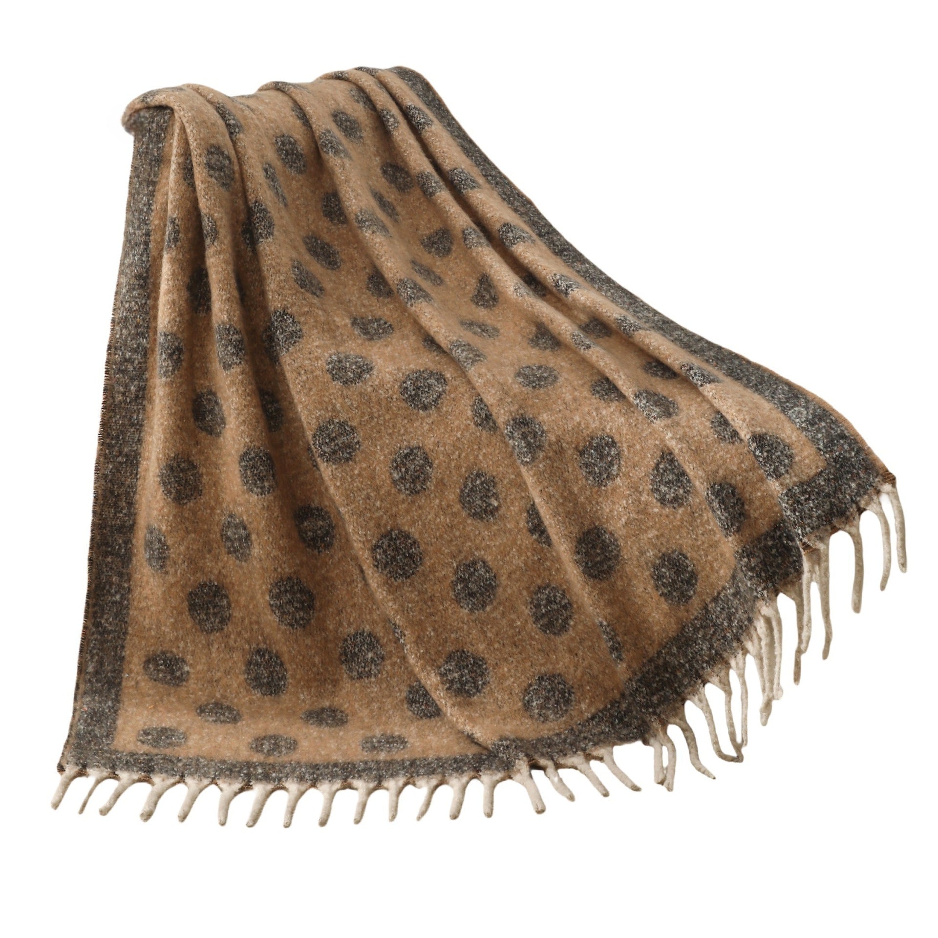 Blanket new European and American autumn and winter imitation mohair thickened circle large shawl jacquard blanket