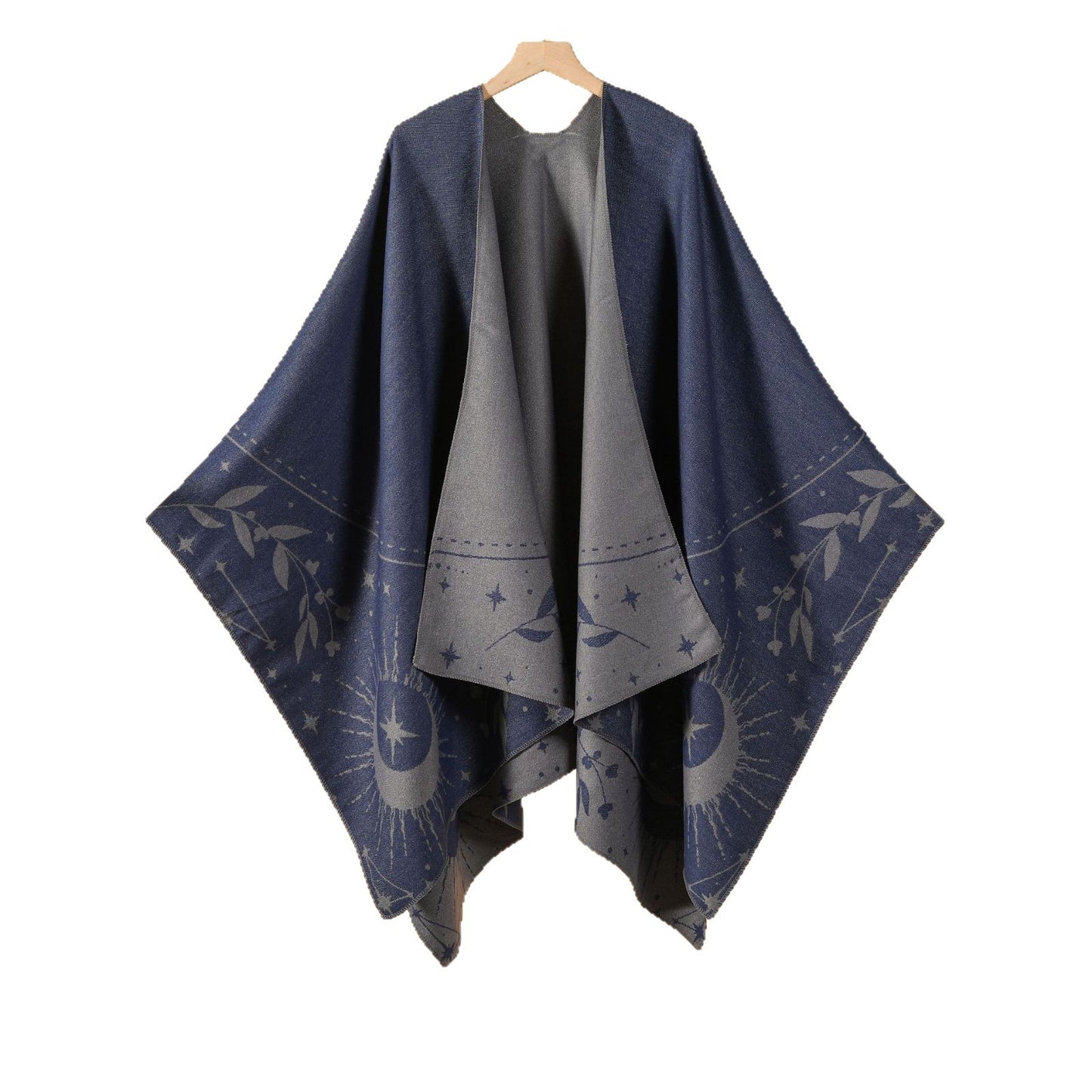 New women's tassel imitation cashmere cape versatile double-sided can be worn simple autumn and winter cold-proof outing cape