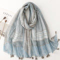 Fashion scarf blue-gray geometric pattern small plaid hanging beard travel accessories silk scarf shawl