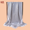 2025 new 90cm-satin polka dot flower versatile printed square scarf with sunscreen, bag head silk scarf decoration, scarf