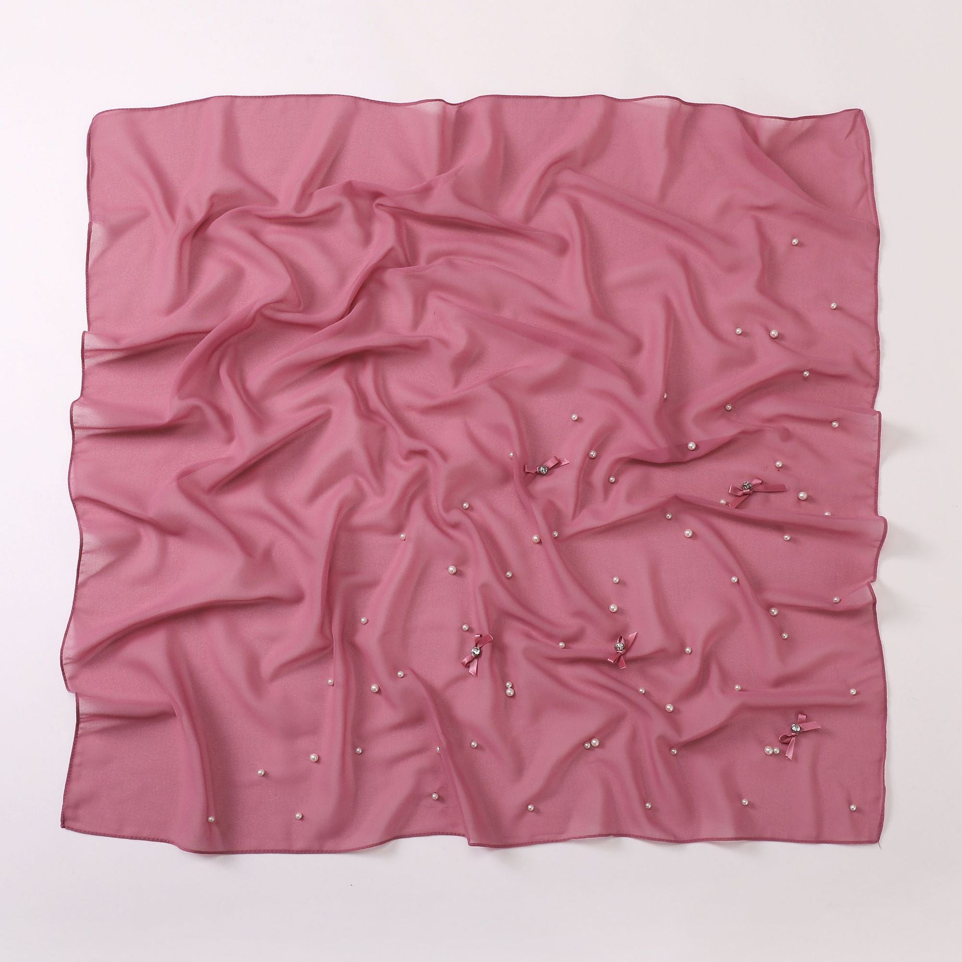 Gypsy beads handmade bow pearl snow square scarf yarn Middle East headscarf