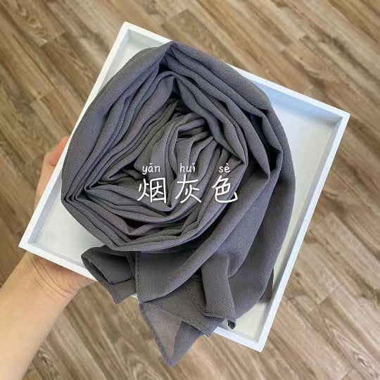 New bubble chiffon scarf Hijab Malaysia Indonesia gauze wrap headscarf cover headscarf four corners hanging tassel