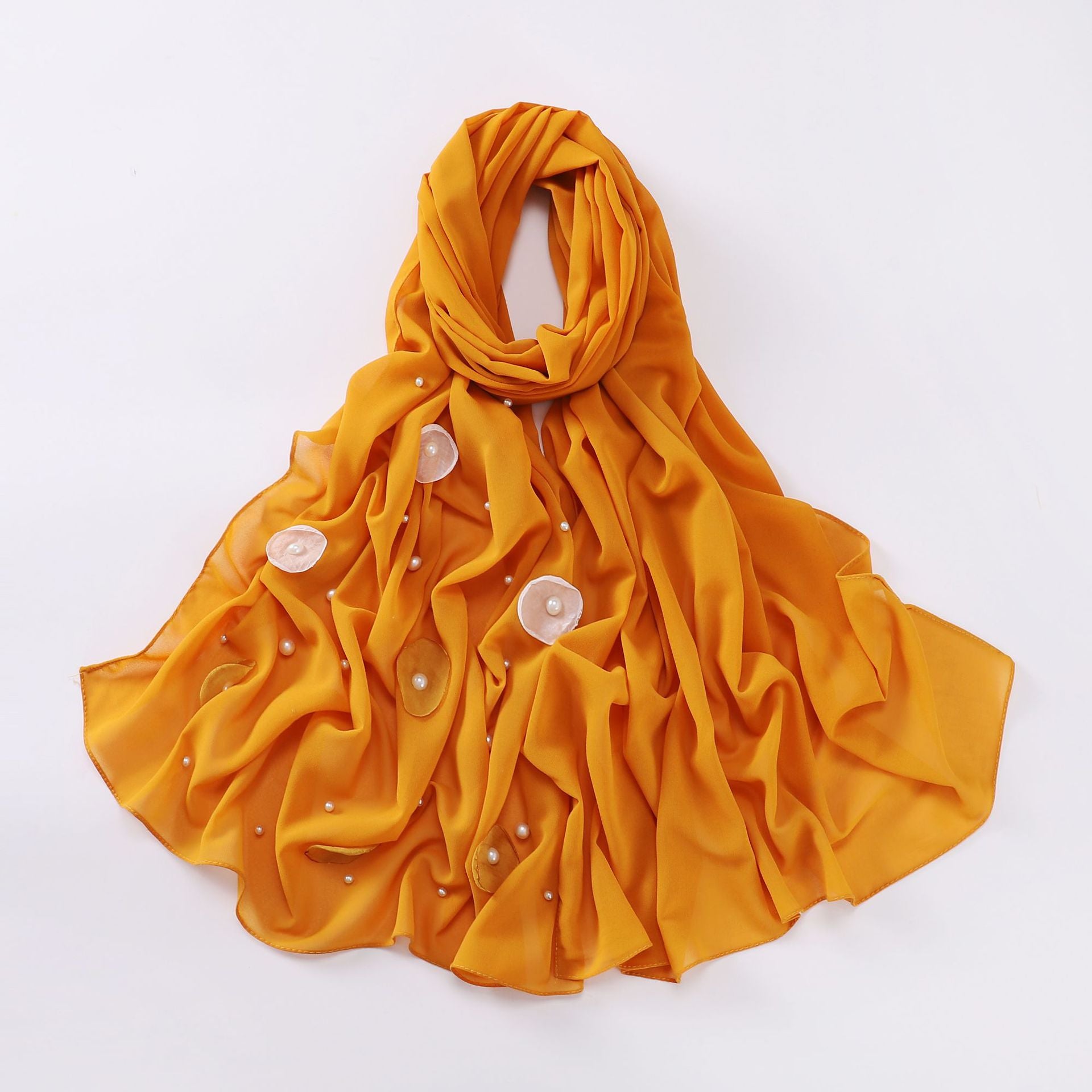 Spring and summer new chiffon scarf women's hijab flower Middle East Malaysia headscarf