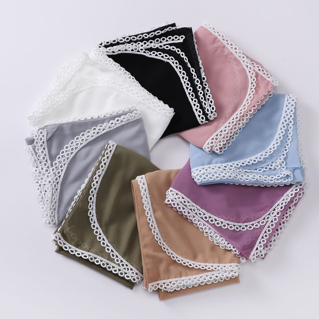 Pearl chiffon lace scarf women's headscarf  scarf Middle East headscarf