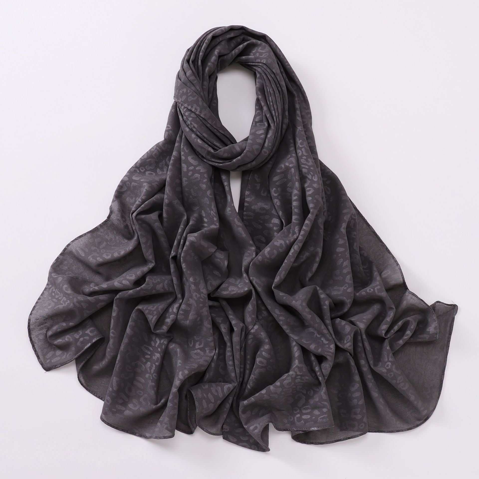 New pearl chiffon, leopard print embossed scarf, gauze Middle East North Africa Malay headscarf hijab