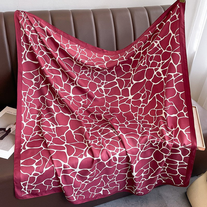 New square scarf, French retro silk scarf, women's twill silk scarf, neck cover, shawl printed scarf, weatherproof