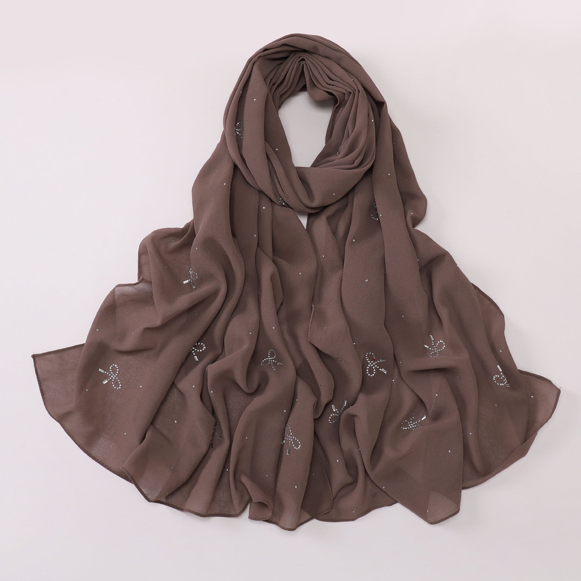 New Pearl Chiffon Muslim Hot Diamond Long Middle East Headscarf