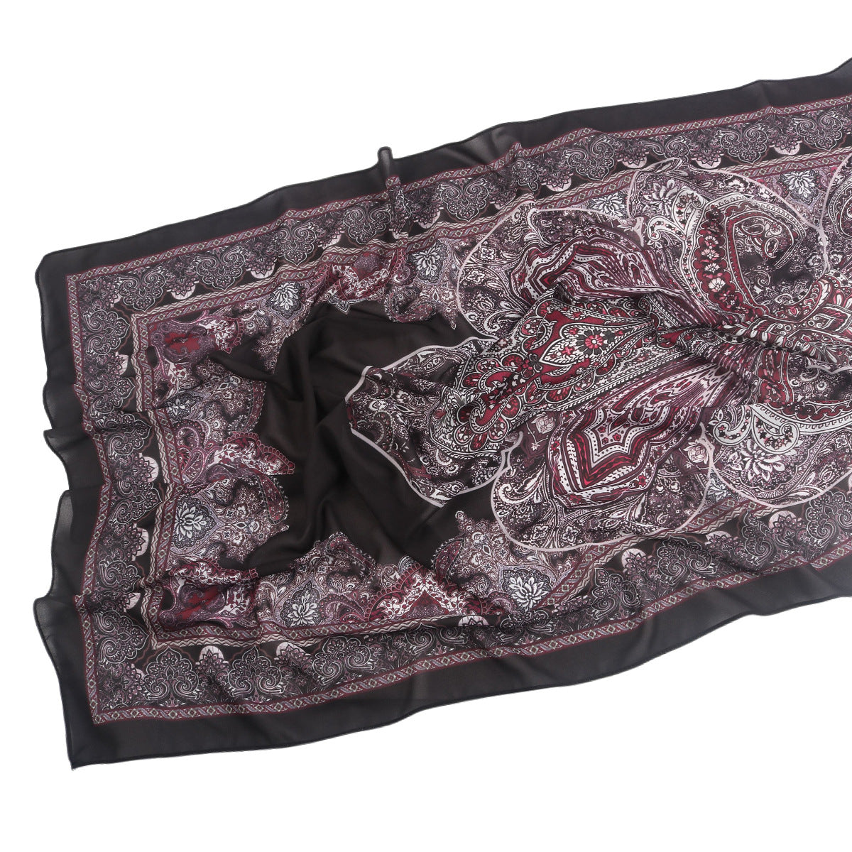 Malaysian Printed Chiffon Scarf Bohemian Fashion Simple Spring and Summer Sunscreen Scarf Shawl