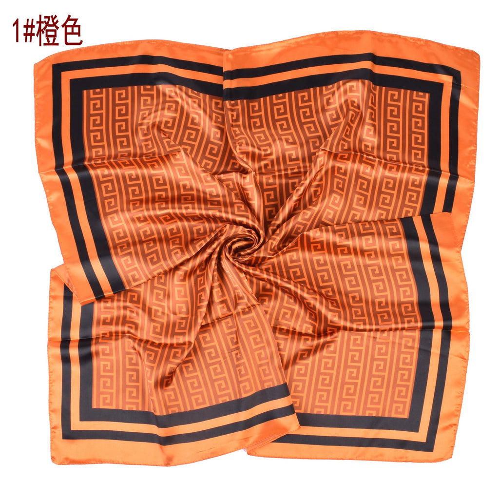 New fashion retro printing 90 * 90 satin large square scarf silk scarf, cross