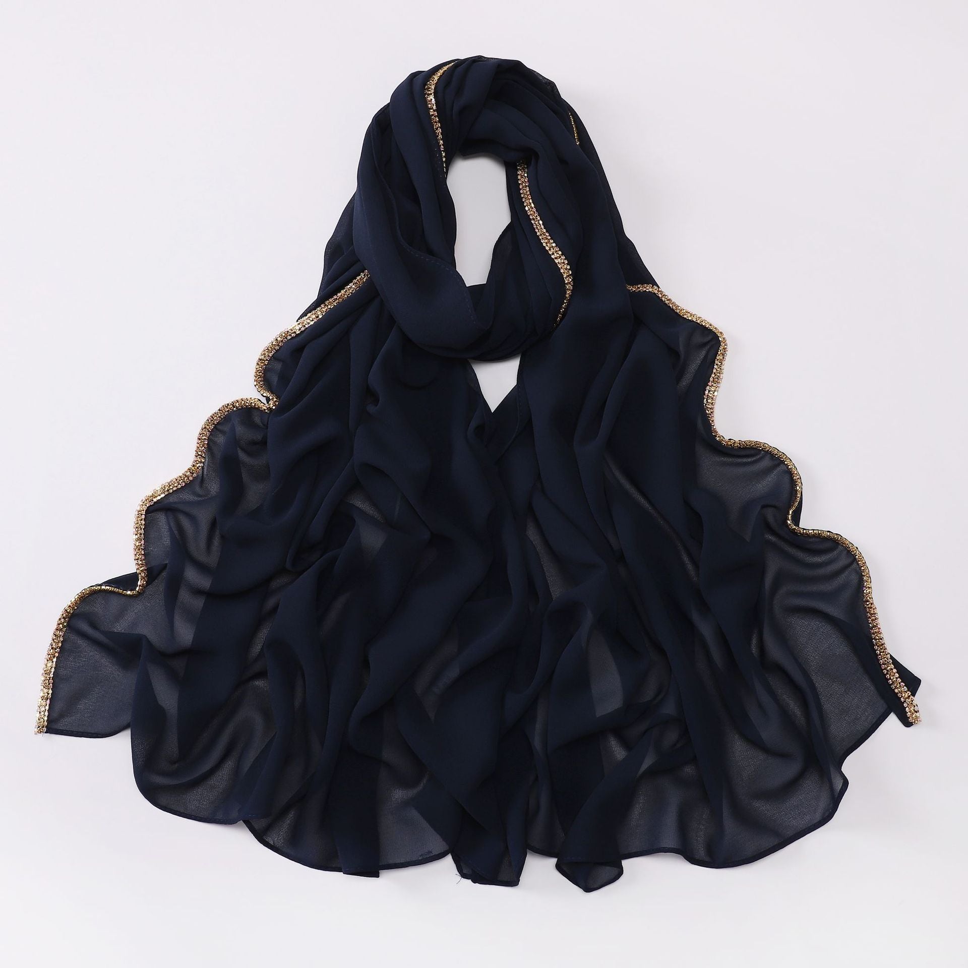 New copper bottom bright diamond chiffon scarf yarn Middle East Africa headscarf Malay headscarf