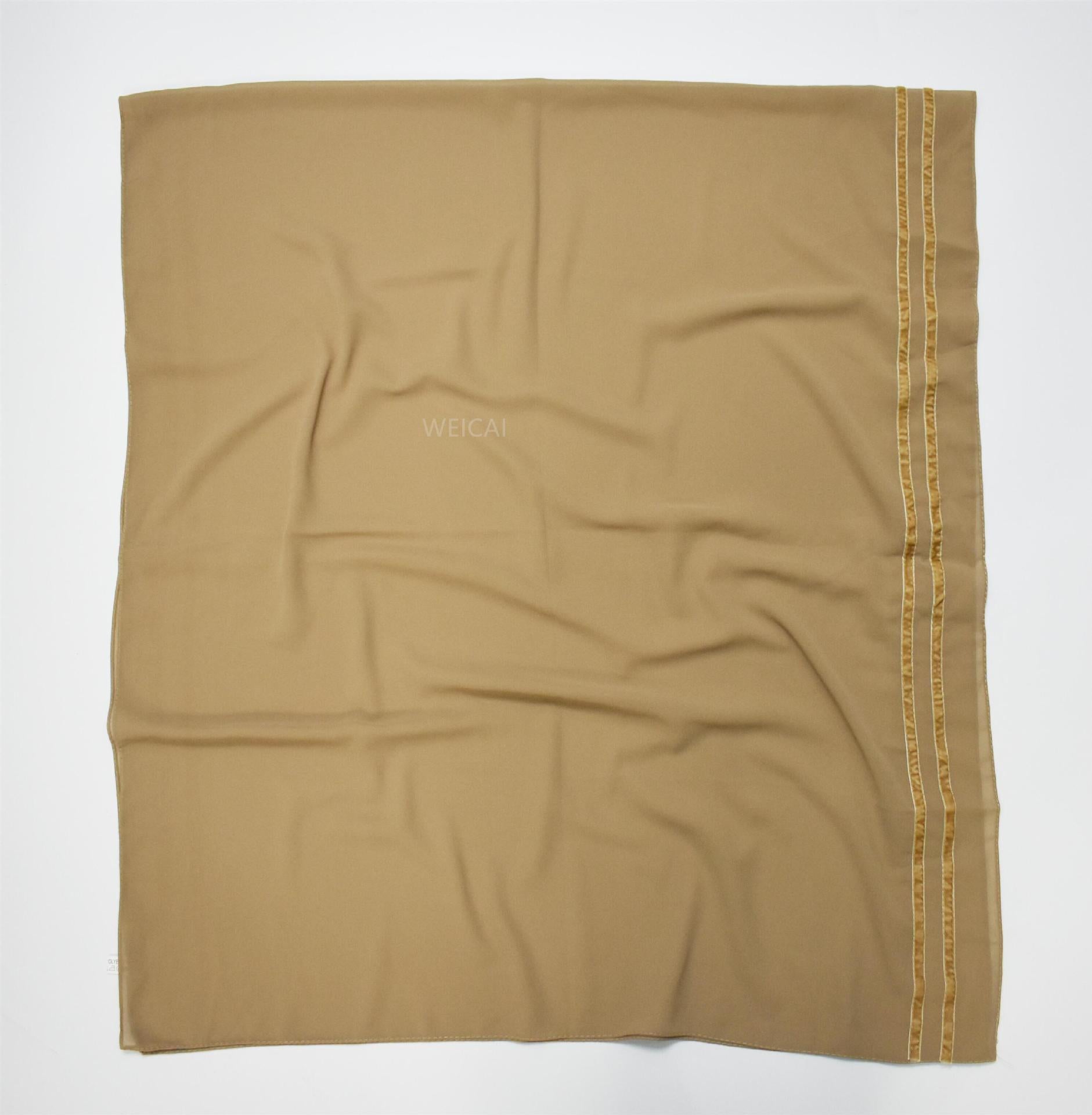 New solid color chiffon  bilateral long scarf thin Middle East headscarf Malaysia Indonesia hijab