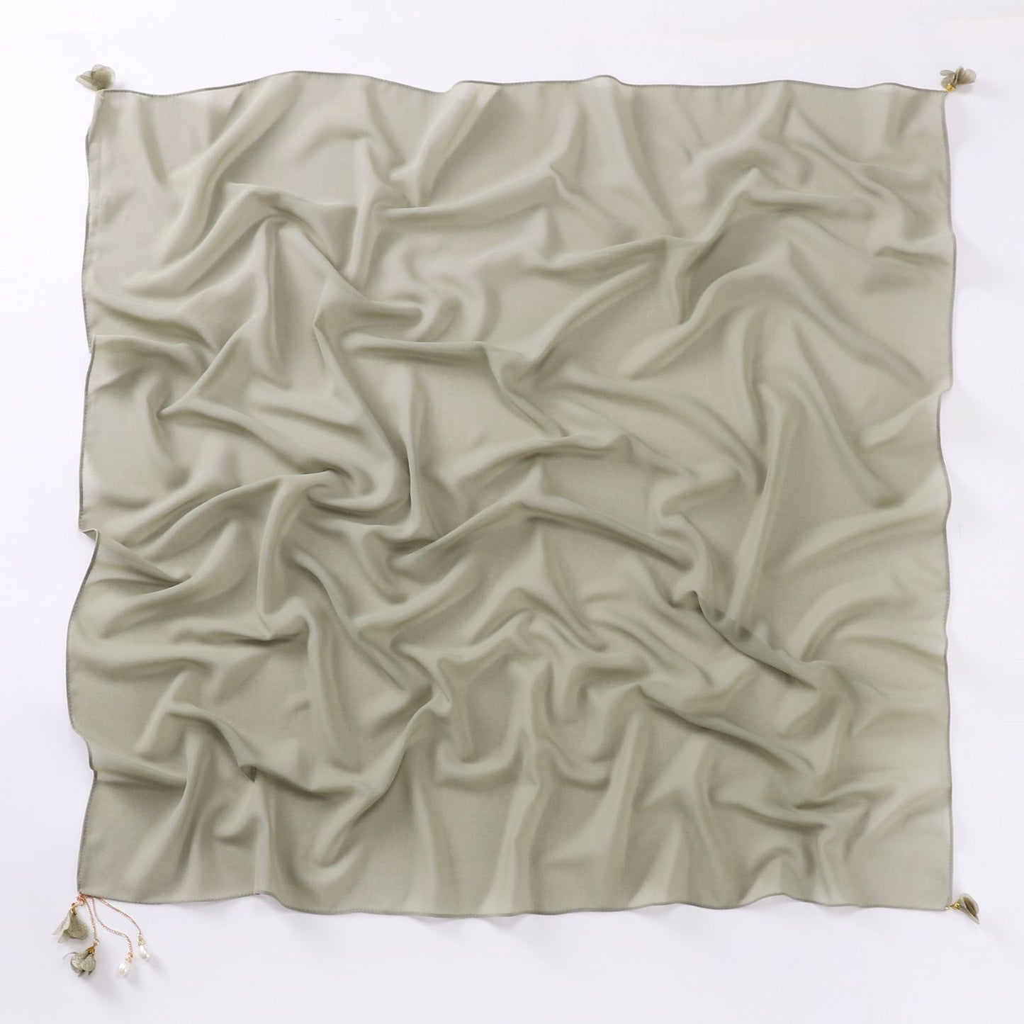 Pearl flower pendant pearl chiffon square scarf 90 * 90cm headscarf