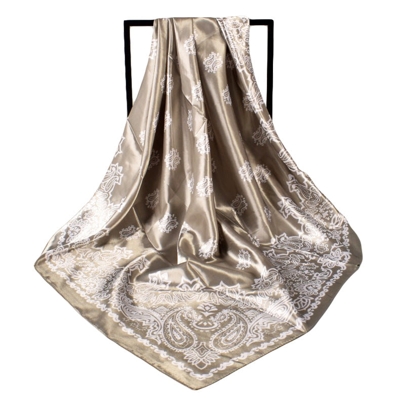 Spring new fashion 90cm-satin cashew flower generous silk scarf, annual scarf