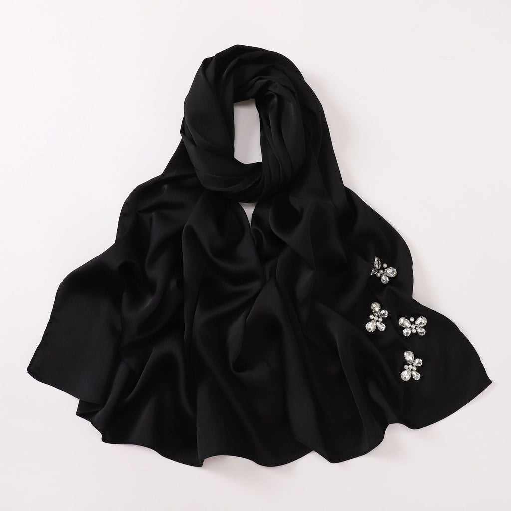 New bubble chiffon butterfly rhinestone scarf yarn South East Asia Malay headscarf hijab