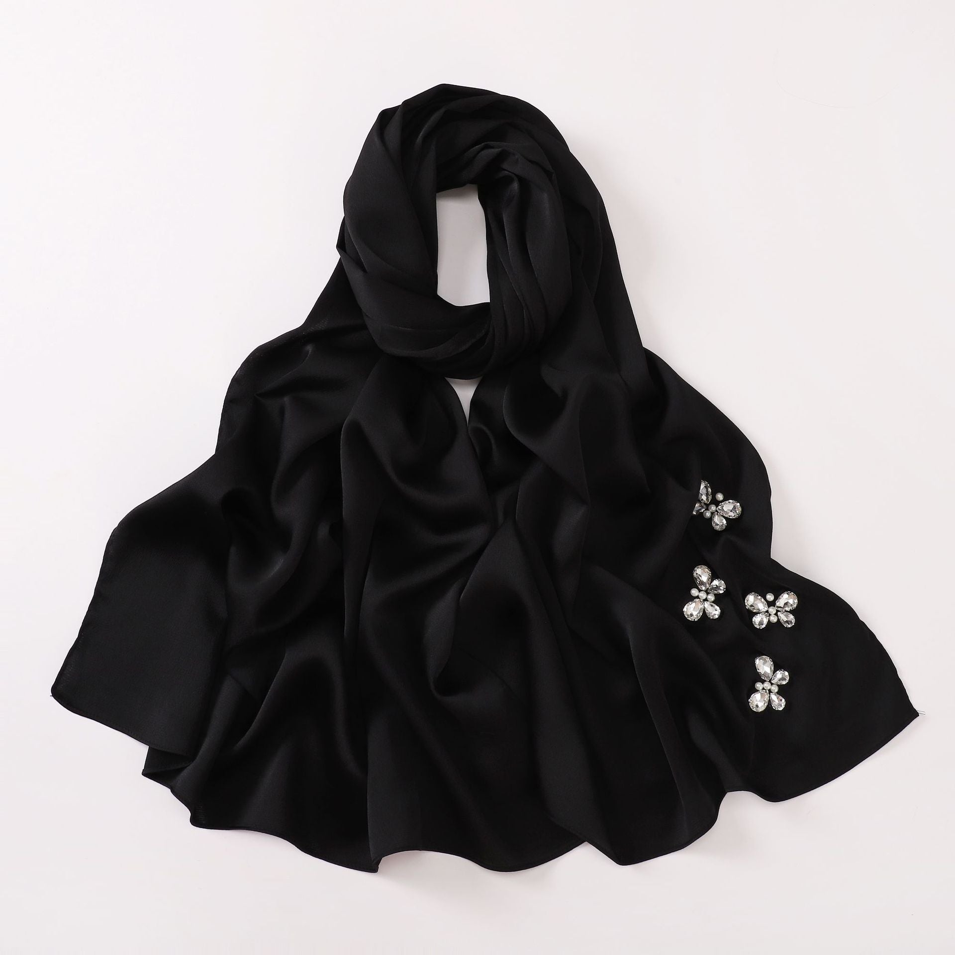 New bubble chiffon butterfly rhinestone scarf yarn South East Asia Malay headscarf hijab