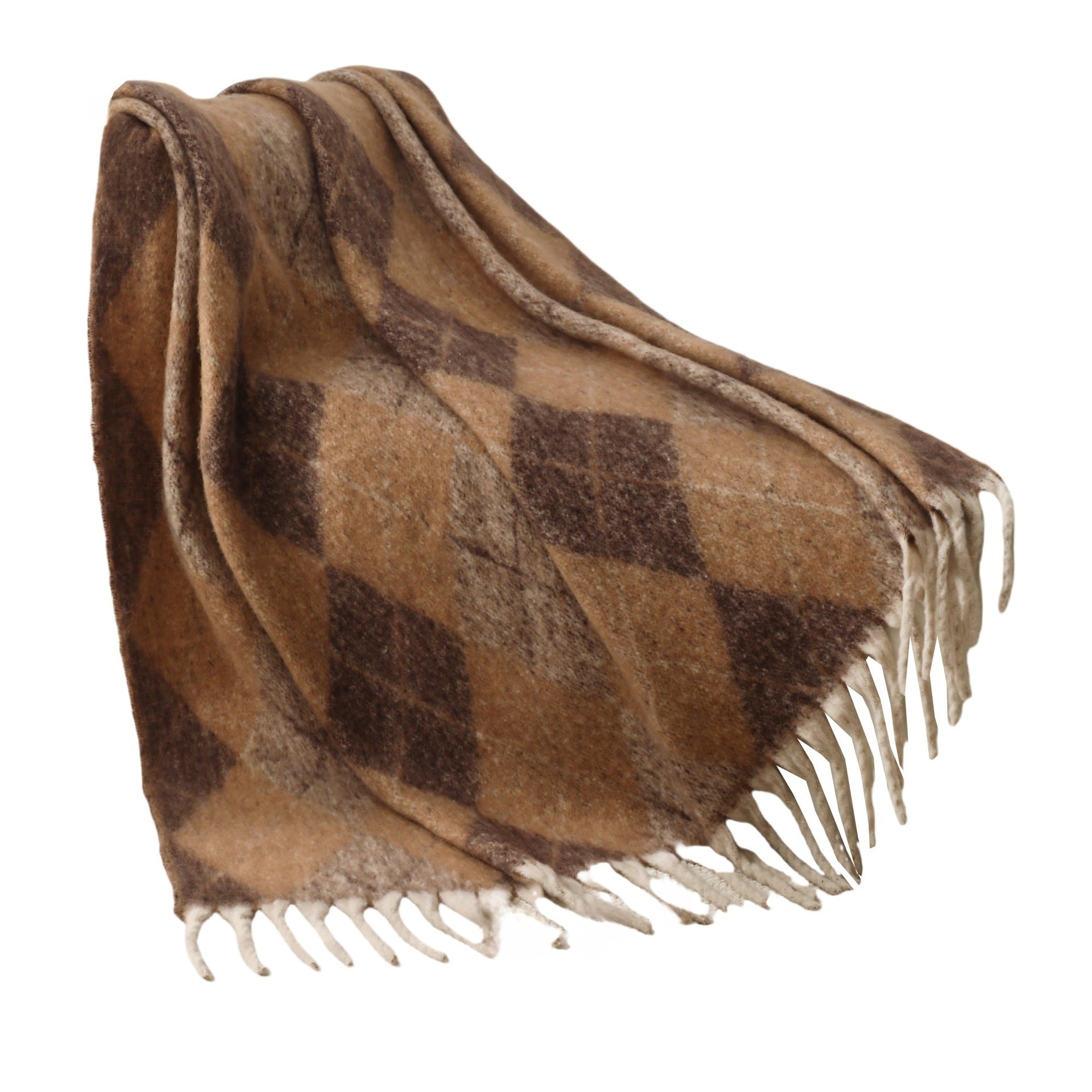 Blanket 2025 new European and American autumn and winter circle yarn imitation mohair thickened large shawl jacquard blanket