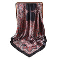 New 90cm-satin symmetrical cashew flower printing square scarf with sunscreen, head silk scarf decoration, scarf