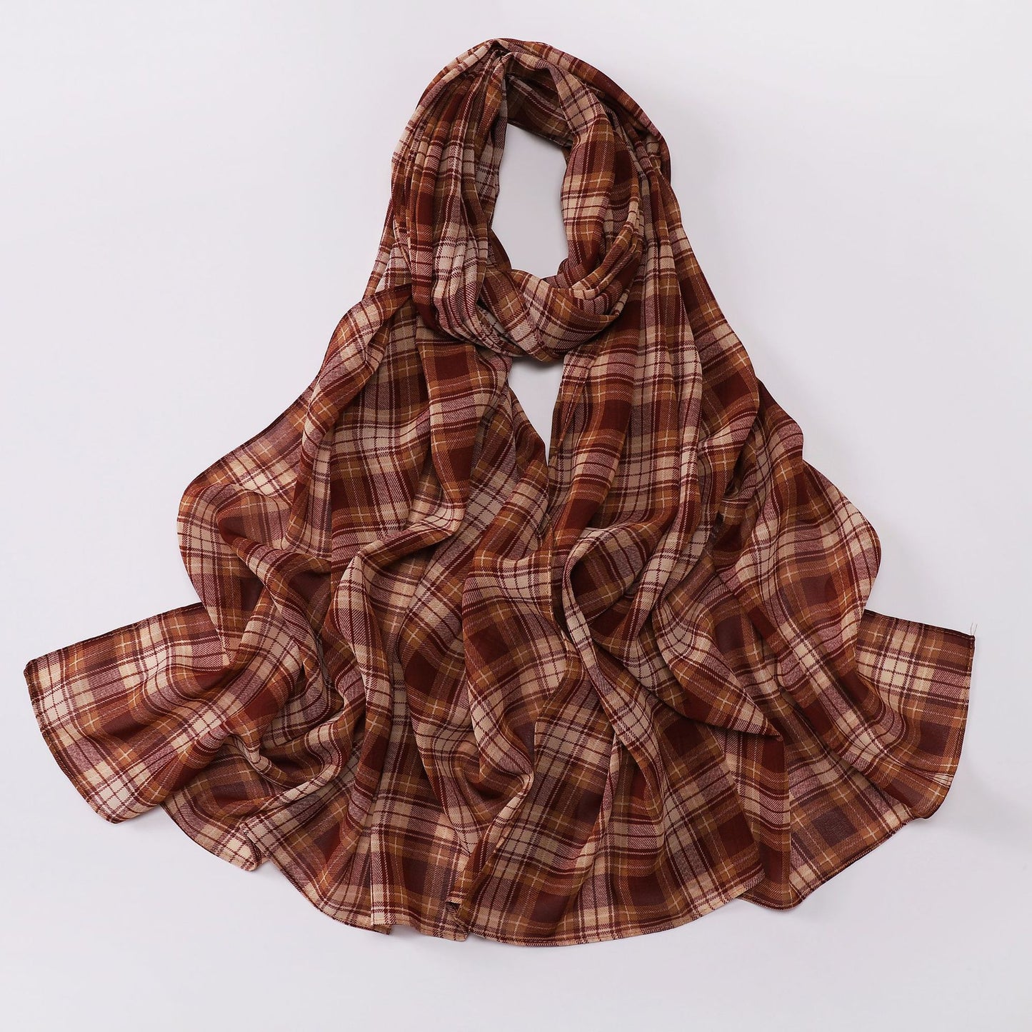 Spring pearl chiffon print floral scarf middle east headscarf yarn oil painting style hijab