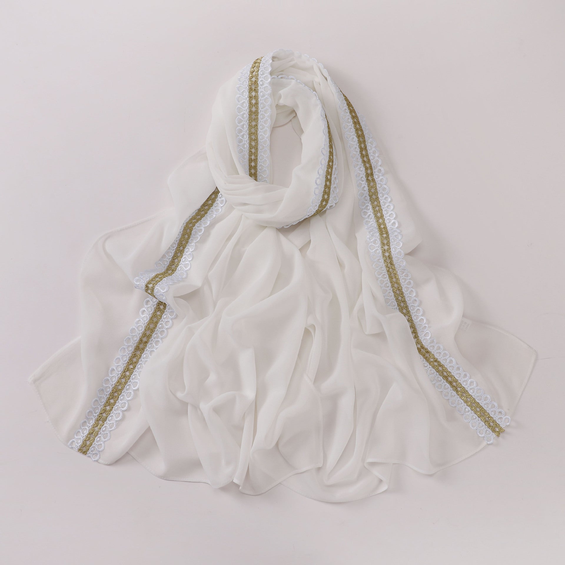 New pearl chiffon color lace long towel, yarn towel, Middle East, Africa, Malaysia, Indonesia headscarf
