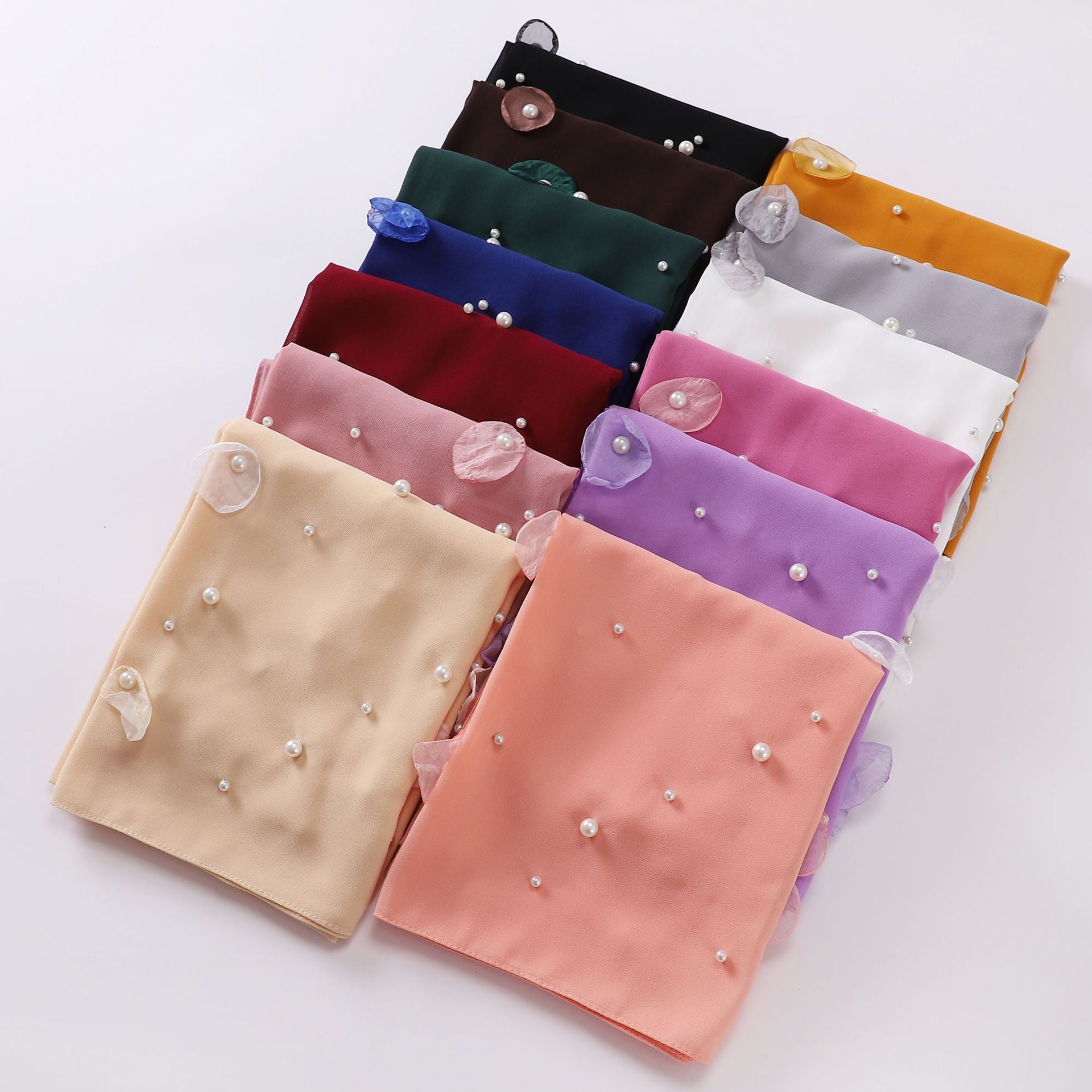 Spring and summer new chiffon scarf women's hijab flower Middle East Malaysia headscarf