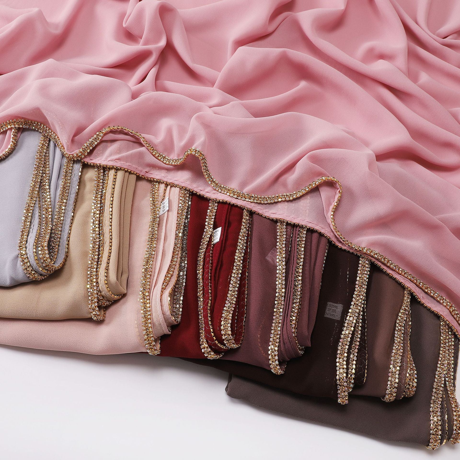 New copper bottom bright diamond chiffon scarf yarn Middle East Africa headscarf Malay headscarf