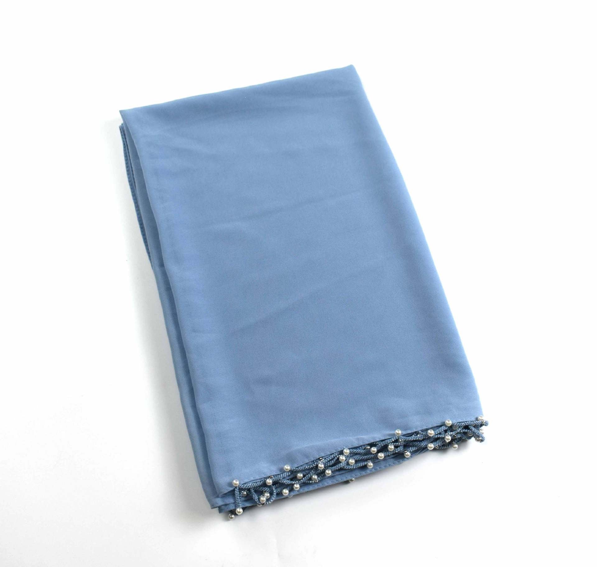 Summer chiffon wavy edge bead long scarf Malaysian Hijab