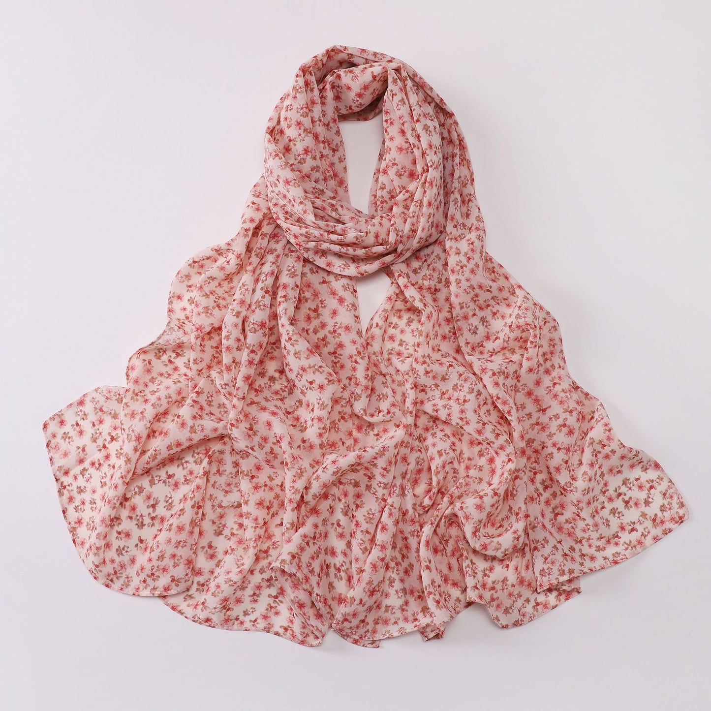 Spring pearl chiffon print floral scarf middle east headscarf yarn oil painting style hijab