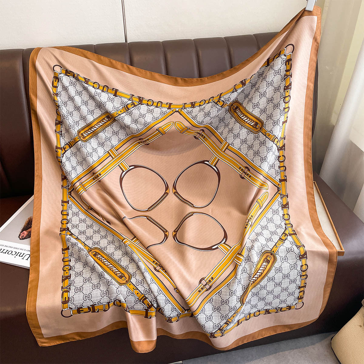 Fashion new versatile 90 twill square scarf women's travel multi-functional decorative scarf thin shawl batch