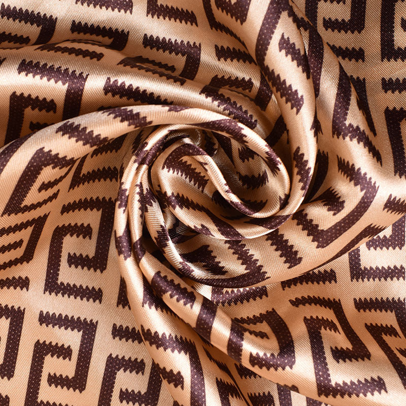New 90cm-satin geometric inverted double C printing square scarf with sunscreen, bag head silk scarf decoration, scarf
