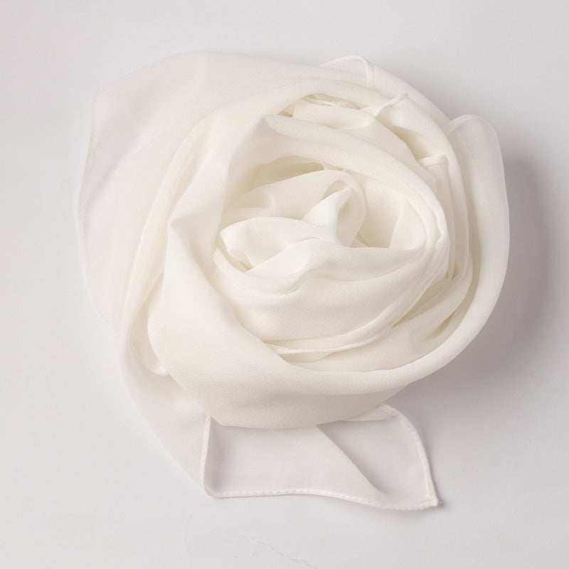 Monochrome pearl chiffon square scarf middle east headscarf gauze malay headscarf hijab