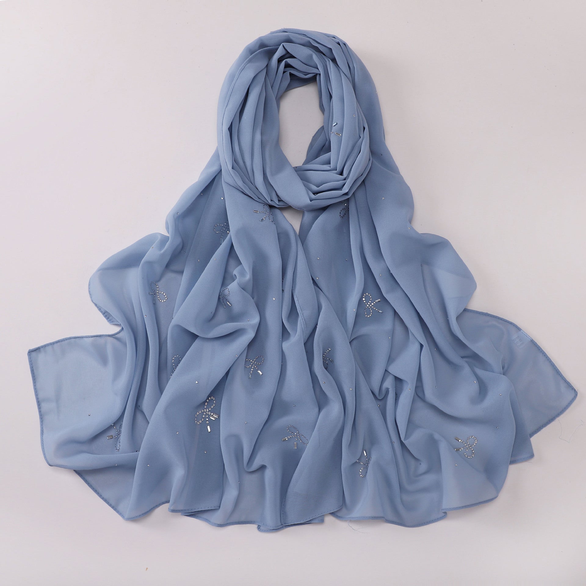 New Pearl Chiffon Muslim Hot Diamond Long Middle East Headscarf