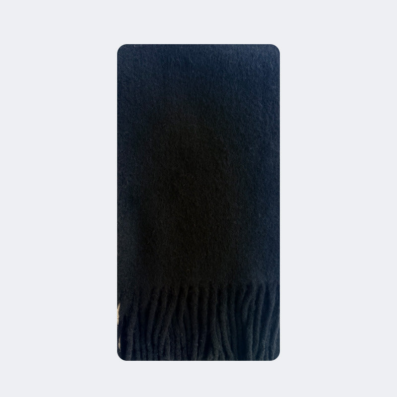 Advanced custom-spun alpaca wool-blend Alpaca scarf women's winter solid color atmosphere Korean soft scarf