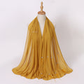 Fashion new pearl chiffon headscarf malay indonesia beaded ostrich hair scarf hijab