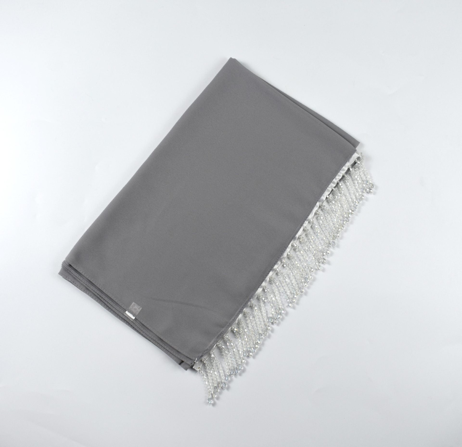 New monochrome pearl chiffon scarf high quality crystal fringed  headscarf chiffon