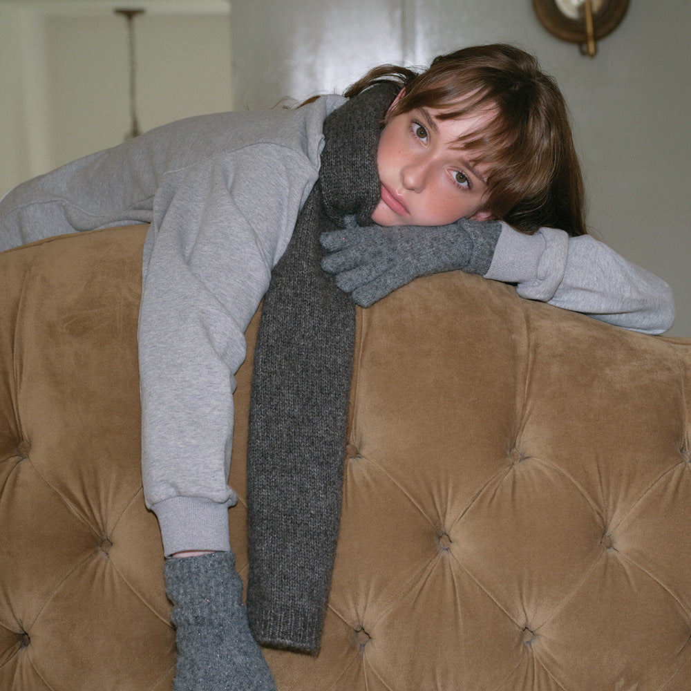 40% plateau yak wool scarf men's winter simple gray soft warm wool scarf