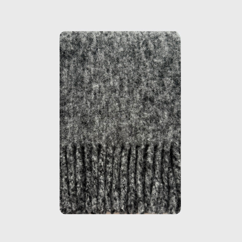 82% Duncan wool clip flower solid color scarf women's winter Korean atmosphere thickened fringed shawl scarf